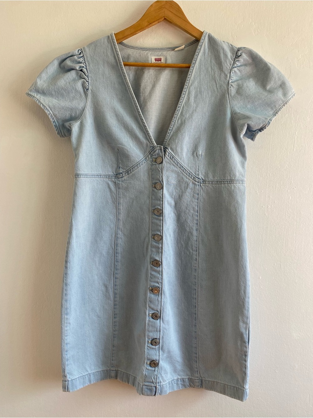 Levi’s Erin Mini Dress Lightwash 90s Size L Preppy